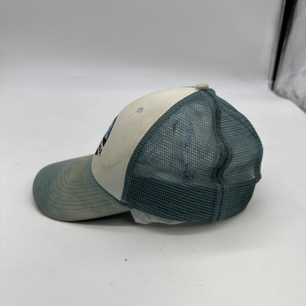 Patagonia Logo Hat Blue Mesh Trucker Cap Adjustable Snapback Baseball Mens - Picture 3 of 5